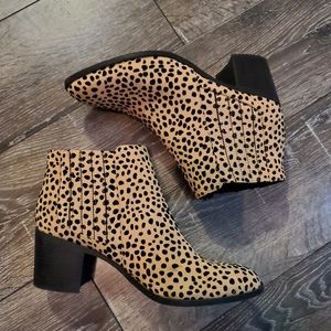 Qupid Leopard Print Ankle Booties 7.5